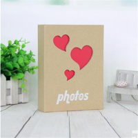 西瓜红6寸红爱心 一本 简易影集5寸6寸7寸竖放生活家庭相册相簿本100张 收纳册
