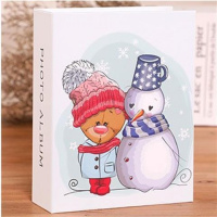 乳白色大6寸红帽熊 一本 简易影集5寸6寸7寸竖放生活家庭相册相簿本100张 收纳册