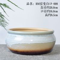 BM窑变白口-008 无孔 荷花缸碗莲盆水仙无孔养鱼盆水培容器睡莲铜钱绿萝陶瓷多肉花盆