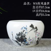 WS荷风盛世花缸+10碗莲种子 无孔 荷花缸碗莲盆水仙无孔养鱼盆水培容器睡莲铜钱绿萝陶瓷多肉花盆