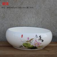 爱莲 陶瓷水仙花盆铜钱碗莲睡莲水培绿萝无孔容器大号个性玻璃多肉盆