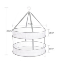 外贸加厚蜂窝网小号[双层灰色] 晒衣篮晾衣阳台多功能衣架衣服平铺的兜羊毛衫内衣专用晾晒