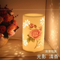 新款051玫瑰送2灯泡2精油BB 助睡眠香薰灯加热炉琉璃熏香器香熏机蒸汽恒温炉子扩散器无火