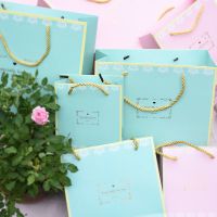Foryou绿色 中号3个 乐嘉航卡通礼品袋生日袋精美手提袋韩版伴手礼袋包装袋纸袋子