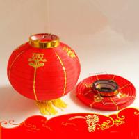 12寸金边镀金口2个 (2只价格)日韩式舞蹈道具金边全红圆灯笼 酒店商场节庆装饰用品