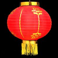 12寸金边金口2个 (2只价格)日韩式舞蹈道具金边全红圆灯笼 酒店商场节庆装饰用品