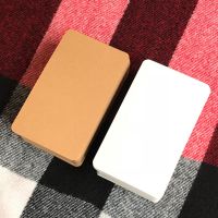白卡一盒+牛卡一盒 +斯塔笔+打孔器+2个铁环+贴纸 100/200张空白小卡片牛皮纸留言卡纸 空白英语单词卡涂鸦卡明信