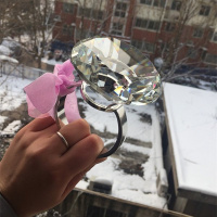 80精品+环+木盒 水晶超大钻戒 钻石大戒指 婚庆布景道具情人节礼品求婚结婚纪念品