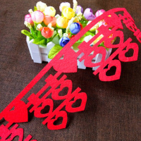 墙角心头喜20条 结婚用品拉花装饰婚房布置婚礼场景喜字拉花韩式浪漫贴纸婚庆用品