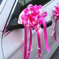 特大号花球-玫红 30朵 婚庆用品婚车拉花彩带装饰车把手花婚车车队拉花装饰结婚用品大全
