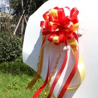 特大号花球-红金 50朵 婚庆用品婚车拉花彩带装饰车把手花婚车车队拉花装饰结婚用品大全