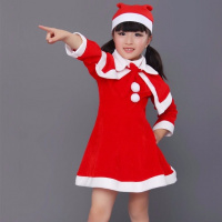 女款 170 儿童圣诞节服装 成人男女圣诞表演演出服饰 小孩圣诞老人裙子衣服