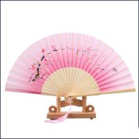 落英缤纷 收藏商品优先发货 古风丝布女折叠扇子中国古典日式古风舞蹈演出女式流苏随身折叠小