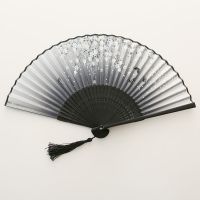 碟戏繁花 收藏产品卡通小扇子 中国古风扇子折扇夏天日式便宜女扇子和风跳舞蹈折叠扇布扇子红