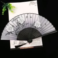 牡丹花开 不带扇套 扇子折扇中国风舞蹈扇女夏季折叠扇古装日式小复古布古典古风折扇