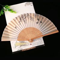 黑蝶漫舞 带扇套 扇子折扇中国风舞蹈扇女夏季折叠扇古装日式小复古布古典古风折扇