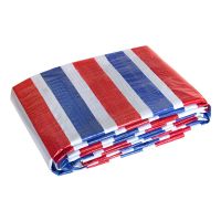 [65克薄款]可用2-4个月 6米宽*50米长 塑料加厚防水防雨布三色彩条布防晒防尘遮阳油布装修户外遮盖篷布