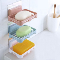 北欧绿 肥皂盒[2个装] 肥皂盒吸盘壁挂香皂盒沥水卫生间香皂架肥皂架免打孔浴室肥皂盒架