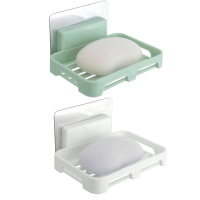 1个北欧绿+1个北欧白 免打孔壁挂肥皂盒浴室沥水肥皂架卫生间吸壁式香皂盒香皂架皂盒子