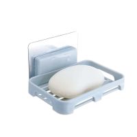 1个北欧蓝 免打孔壁挂肥皂盒浴室沥水肥皂架卫生间吸壁式香皂盒香皂架皂盒子