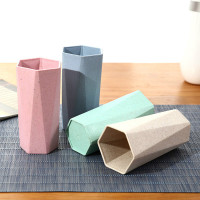 [冲量]小麦杯四色不带牙刷 大号菱形杯(高13.5*宽7.5) [送牙刷]漱口杯刷牙杯子牙缸杯洗漱杯简约可爱情侣套装