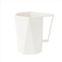 2个(白色+黑色)几何杯+2个挂钩 创意洗漱口杯家用刷牙杯子情侣套装洗漱杯子牙缸可爱简约牙刷杯