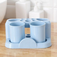 北欧蓝 浴室牙刷架漱口杯水杯子塑料情侣洗漱套装牙具座牙膏架刷牙杯