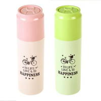 可乐款绿+粉红色各一个 便携式旅游洗漱杯旅行牙刷盒漱口杯子套装刷牙具牙缸牙膏收纳带盖