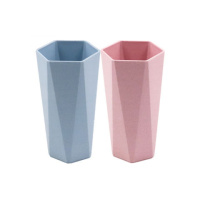 粉色蓝色[送牙刷两支] 大号菱形杯(高13.5*宽7.5) [送牙刷]漱口杯刷牙杯子牙缸杯洗漱杯简约可爱情侣套装男女学生
