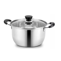 18cm双柄加厚 加厚不锈钢奶锅小蒸锅迷你汤锅牛奶煮面锅婴儿辅食