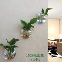 直径15CM镜面款(3个) 墙饰挂饰水培绿萝花盆壁挂鱼缸装扮房间装饰品卧室客厅背景墙壁饰
