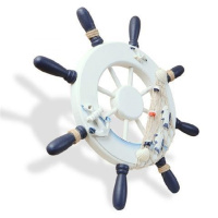 船舵32*32*3cm 方向盘船舵手渔装饰品儿童卧室地中海风格复古墙面挂饰壁饰挂件