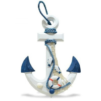 船锚39*23.5cm 方向盘船舵手渔装饰品儿童卧室地中海风格复古墙面挂饰壁饰挂件