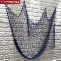 小号渔网100*200蓝色 方向盘船舵手渔装饰品儿童卧室地中海风格复古墙面挂饰壁饰挂件