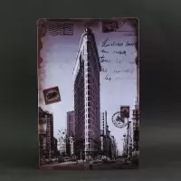 TP20-10 20X30cm 复古怀旧铁皮画车牌做旧工业风酒吧装饰创意房间墙上墙面壁饰挂件