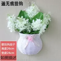 加密壁挂+风信子白色+送挂钩 挂壁饰挂墙挂篮假花室内吊篮墙面装饰花艺挂件挂墙花篮仿真花套装