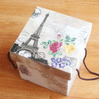 中号带巴黎铁塔礼品盒 星星瓶大号花鼓许愿瓶漂流瓶透明玻璃瓶幸运星瓶情人生日