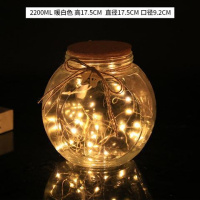 特大号可装1314颗LED暖白灯 LED灯许愿瓶夜光幸运星玻璃木塞瓶创意瓶摆件瓶花鼓星星瓶