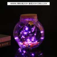 超大号可装3344颗LED紫色灯 LED灯许愿瓶夜光幸运星玻璃木塞瓶创意瓶摆件瓶花鼓星星瓶