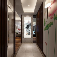 杏色张大千君子之风荷 120*40 张大千月桂飘香丝绸画卷轴画办公室挂画国画古董书法字画装饰画