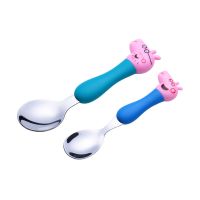 猪爸爸(大小勺) 304不锈钢儿童宝宝小猪宝宝卡通婴儿防烫刀叉勺叉子餐具礼盒套装