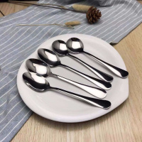 3支3号成人尖勺+2支3号成人圆勺 5-10支不锈钢勺子加厚可爱时尚韩式勺汤匙饭勺儿童勺咖啡勺甜品勺