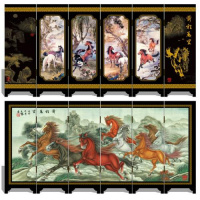 前程万里 姚红饰品中国风特色圣诞节漆器小屏风摆件仿古出国送老外纪念品