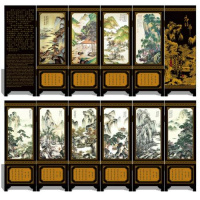 唐伯虎 姚红饰品中国风特色圣诞节漆器小屏风摆件仿古出国送老外纪念品