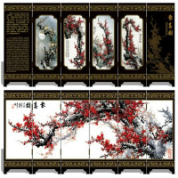 沁园春 姚红饰品中国风特色圣诞节漆器小屏风摆件仿古出国送老外纪念品