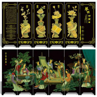 琴棋书画 姚红饰品中国风特色圣诞节漆器小屏风摆件仿古出国送老外纪念品
