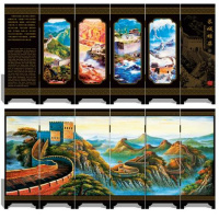 长城万里 姚红饰品中国风特色圣诞节漆器小屏风摆件仿古出国送老外纪念品