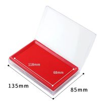 海棉面大号红色透明方形(无送印油) 印台大号快干印泥办公财务速干银行印油红黑蓝办公印台