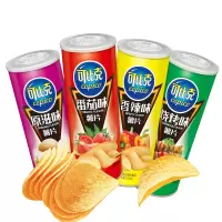 可比克薯片桶装大礼包膨化食品办公室零食休闲小吃薯片罐装105g*4罐 随机混合口味
