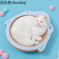 猫抓板鲨鱼碗形猫窝猫爪板磨爪器瓦楞纸耐磨猫抓盆猫玩具猫咪用品